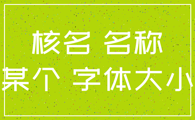 核名 名称_某个 字体大小