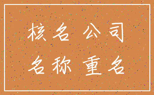 核名 公司_名称 重名
