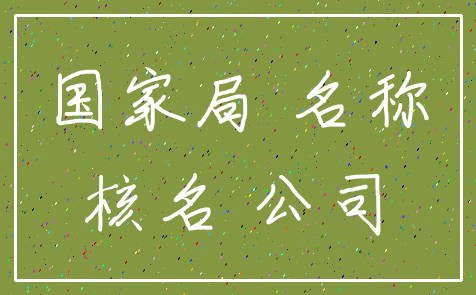 国家局 名称_核名 公司