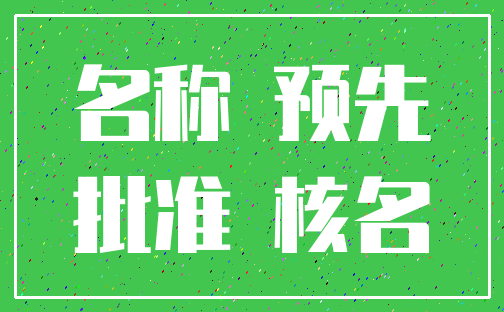 名称 预先_批准 核名