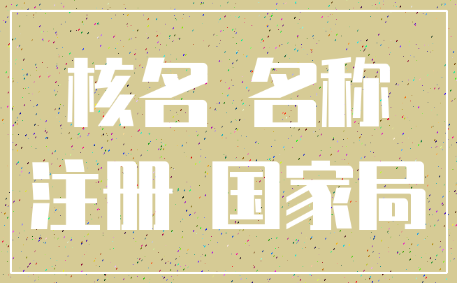 核名 名称_注册 国家局
