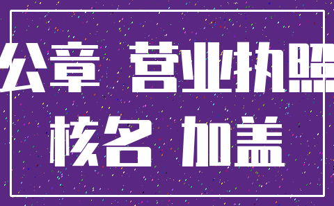 公章 营业执照_核名 加盖