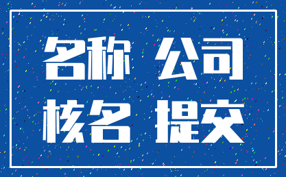 名称 公司_核名 提交