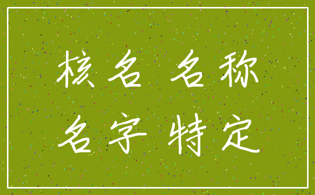 核名 名称_名字 特定
