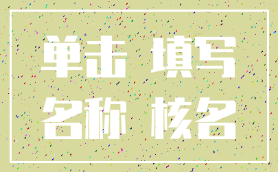 单击 填写_名称 核名