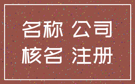 名称 公司_核名 注册
