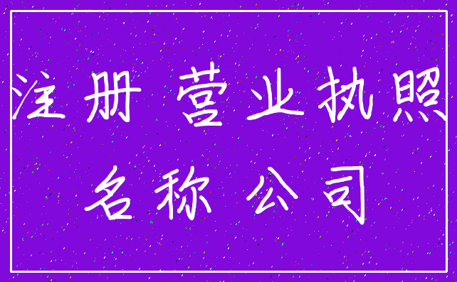 注册 营业执照_名称 公司