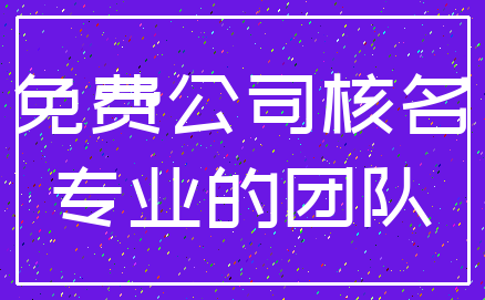 免费公司核名_专业的团队