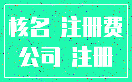 核名 注册费_公司 注册