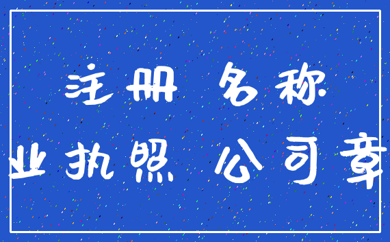 注册 名称_营业执照 公司章程