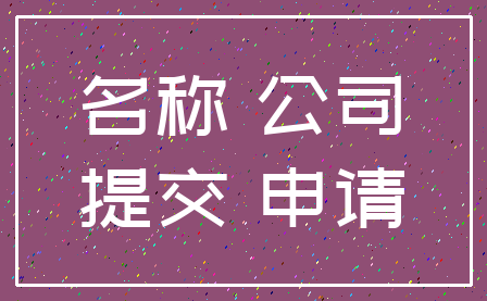名称 公司_提交 申请