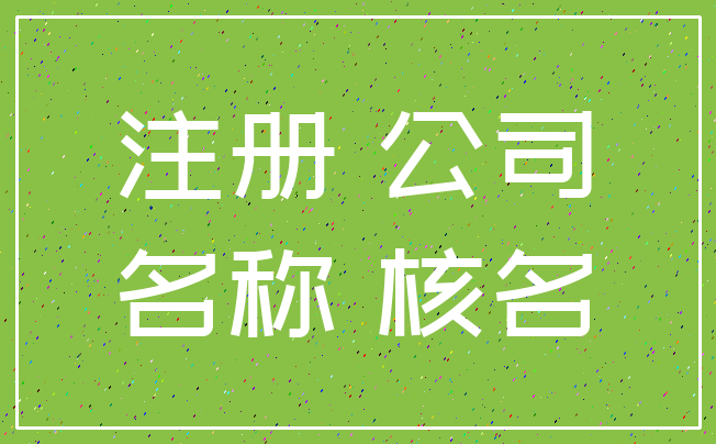 注册 公司_名称 核名