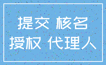 提交 核名_授权 代理人