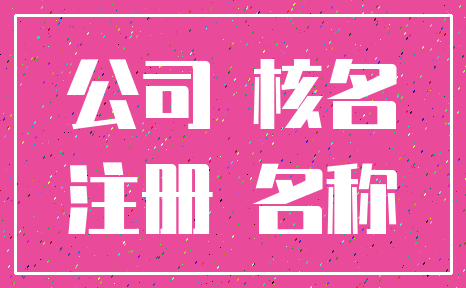 公司 核名_注册 名称