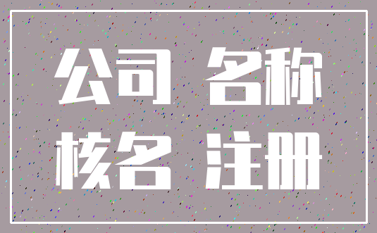 公司 名称_核名 注册