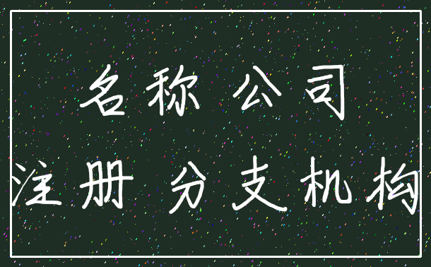 名称 公司_注册 分支机构