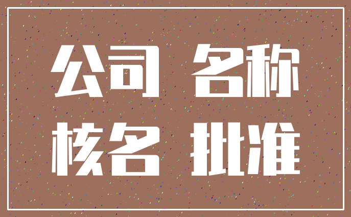 公司 名称_核名 批准