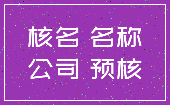 核名 名称_公司 预核