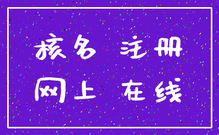 核名 注册_网上 在线
