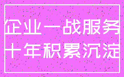 企业一战服务_十年积累沉淀