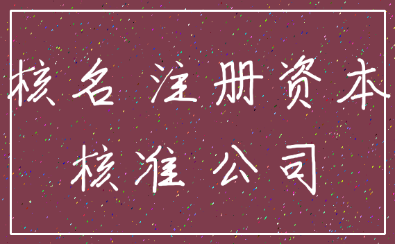 核名 注册资本_核准 公司
