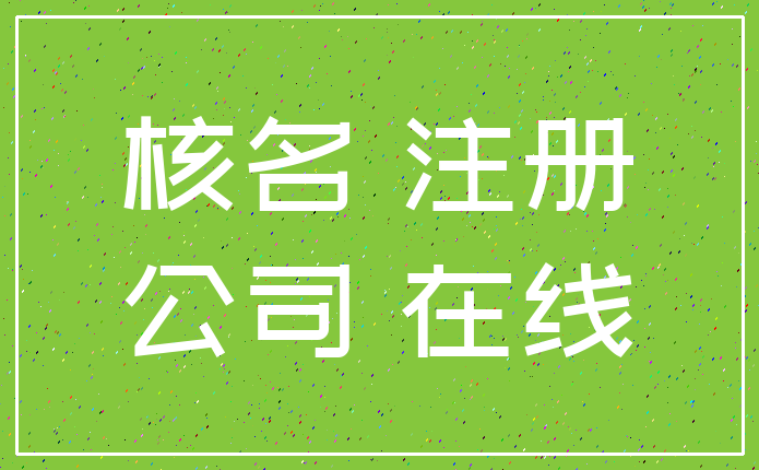 核名 注册_公司 在线