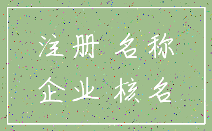 注册 名称_企业 核名