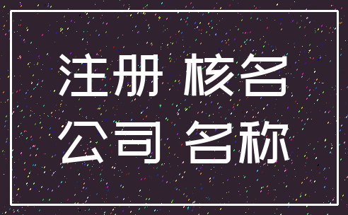 注册 核名_公司 名称