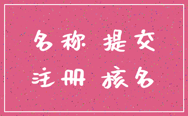 名称 提交_注册 核名