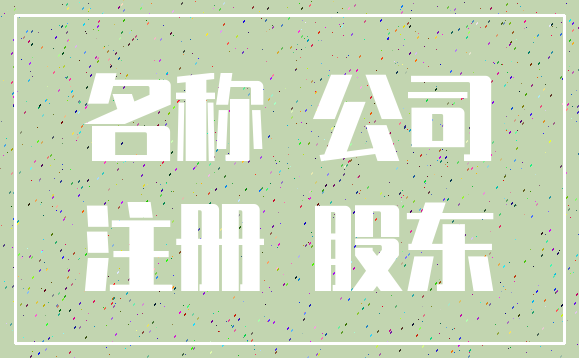 名称 公司_注册 股东