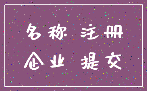 名称 注册_企业 提交