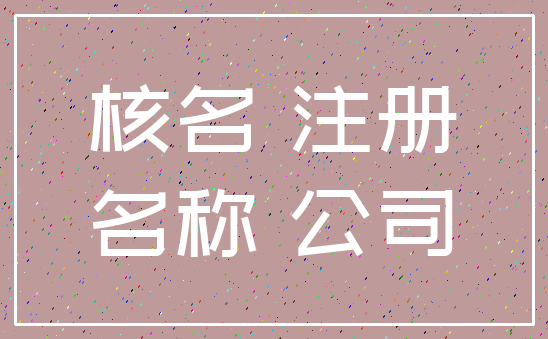 核名 注册_名称 公司