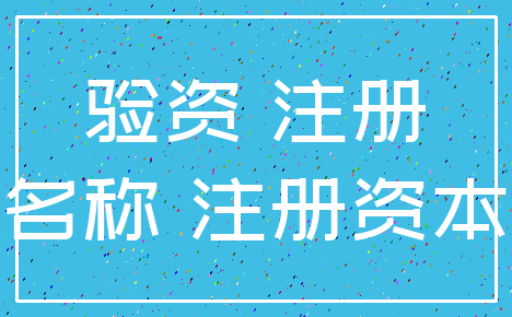 验资 注册_名称 注册资本