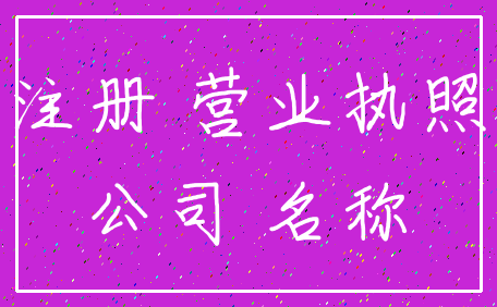 注册 营业执照_公司 名称