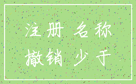 注册 名称_撤销 少于