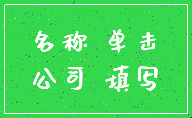 名称 单击_公司 填写