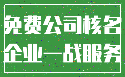免费公司核名_企业一战服务