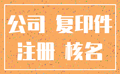 公司 复印件_注册 核名