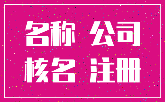 名称 公司_核名 注册