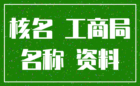 核名 工商局_名称 资料