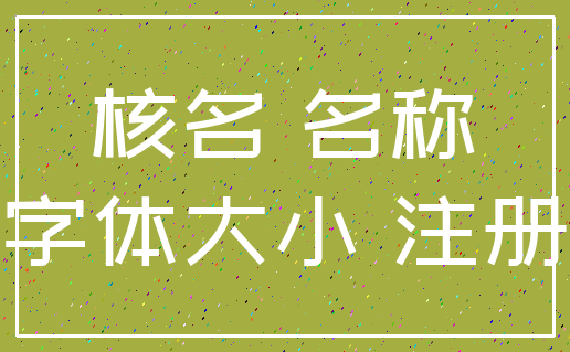 核名 名称_字体大小 注册