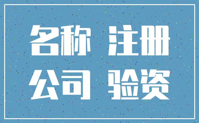 名称 注册_公司 验资