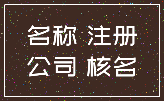 名称 注册_公司 核名