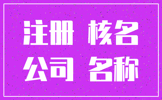 注册 核名_公司 名称