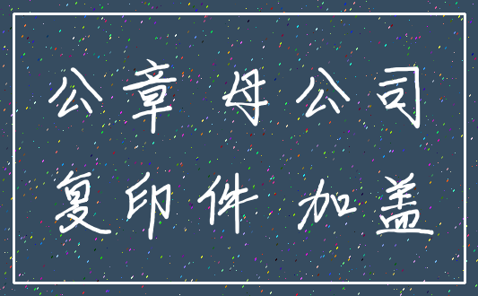 公章 母公司_复印件 加盖