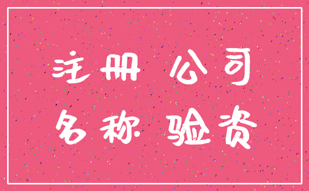 注册 公司_名称 验资