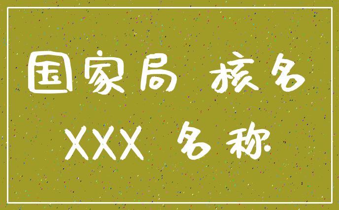 国家局 核名_XXX 名称