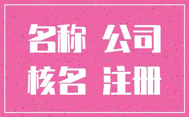 名称 公司_核名 注册