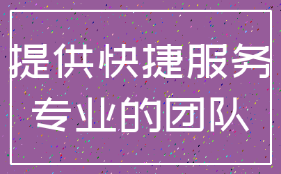 提供快捷服务_专业的团队