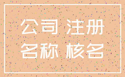 公司 注册_名称 核名